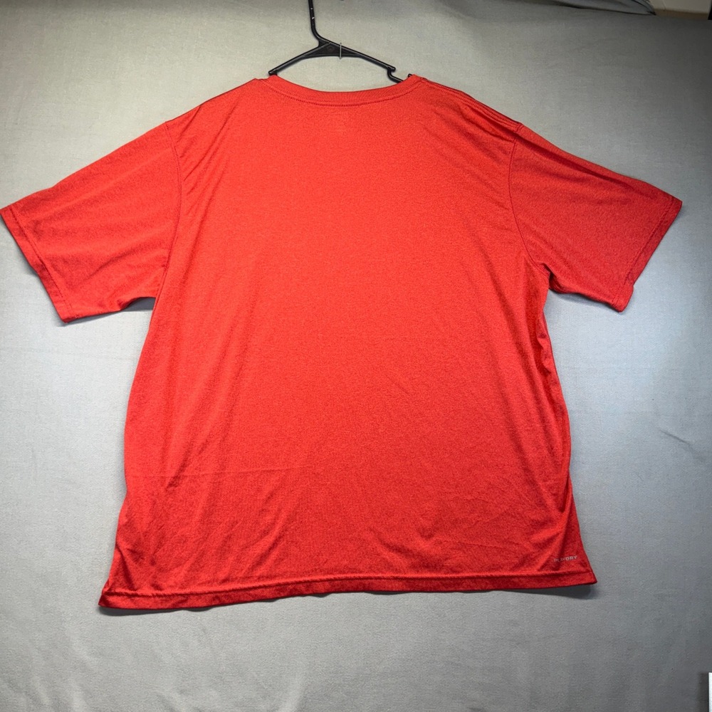 Reebok PlayDry T-Shirt Mens 2XL Red Egypt Polyester Performance Short Sleeve Tee